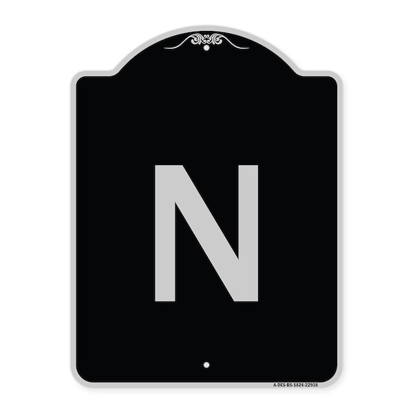 Sign with Letter N Heavy-Gauge Aluminum Architectural Sign, 24" x 18", BS-1824-22938